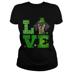 Love Dachshund St Patricks Day Green Shamrock T-Shirt 1 Love Dachshund St Patricks Day Green Shamrock T Shirt 2