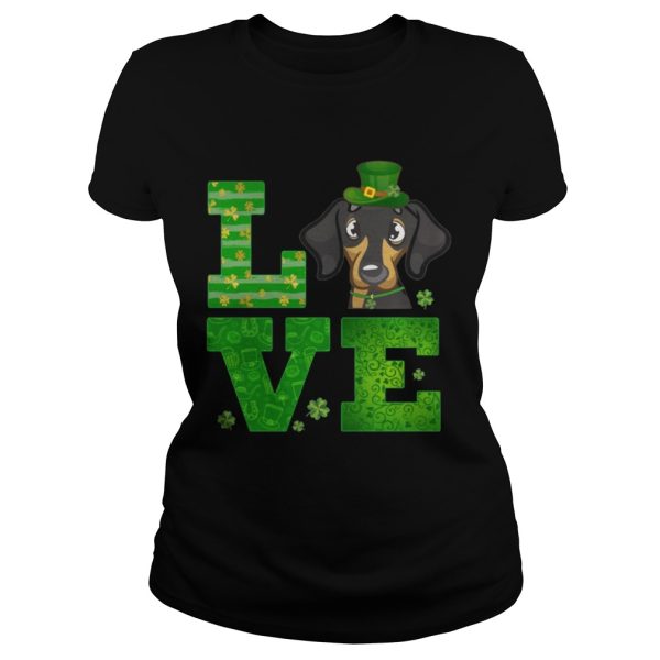 Love Dachshund St Patricks Day Green Shamrock T-Shirt