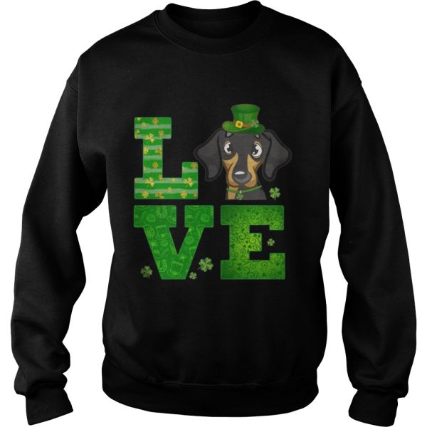 Love Dachshund St Patricks Day Green Shamrock T-Shirt