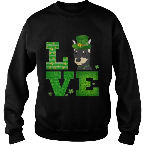 Love Doberman St Patricks Day Green Shamrock T-Shirt