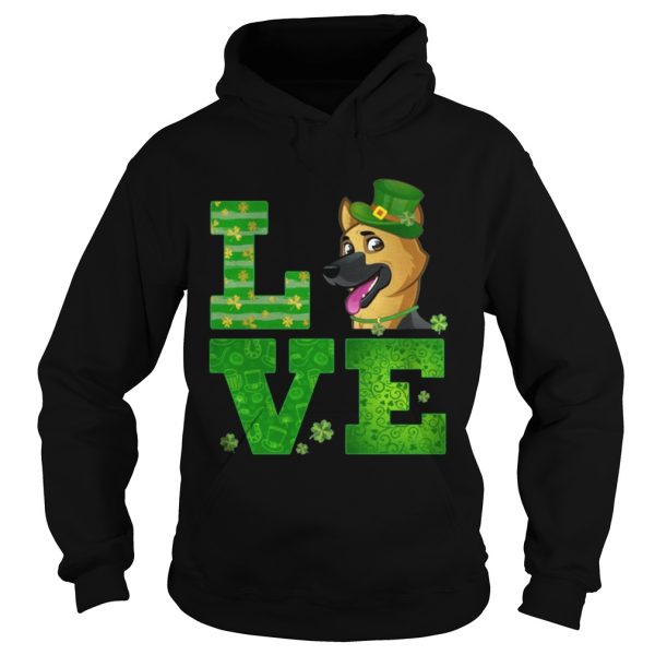 Love German Shepherd St Patricks Day Green Shamrock T-Shirt