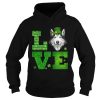 Love Husky St Patricks Day Green Shamrock T-Shirt