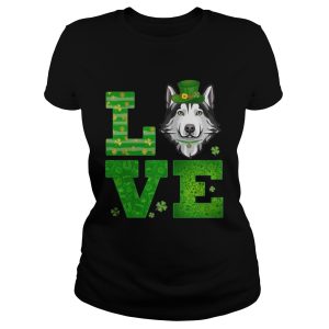 Love Husky St Patricks Day Green Shamrock T Shirt 2