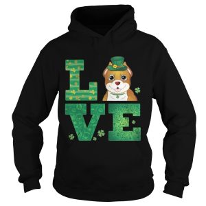 Love Pit Bull St Patricks Day Green Shamrock T Shirt 1