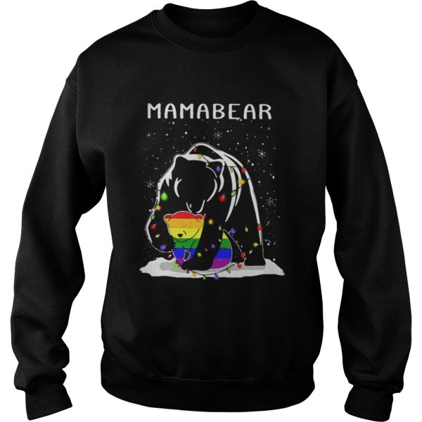 Mama Bear hugs LGBT son Christmas shirt