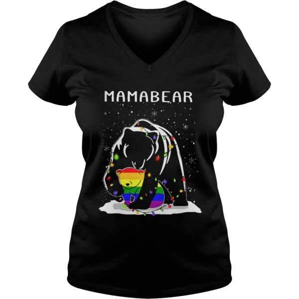 Mama Bear hugs LGBT son Christmas shirt