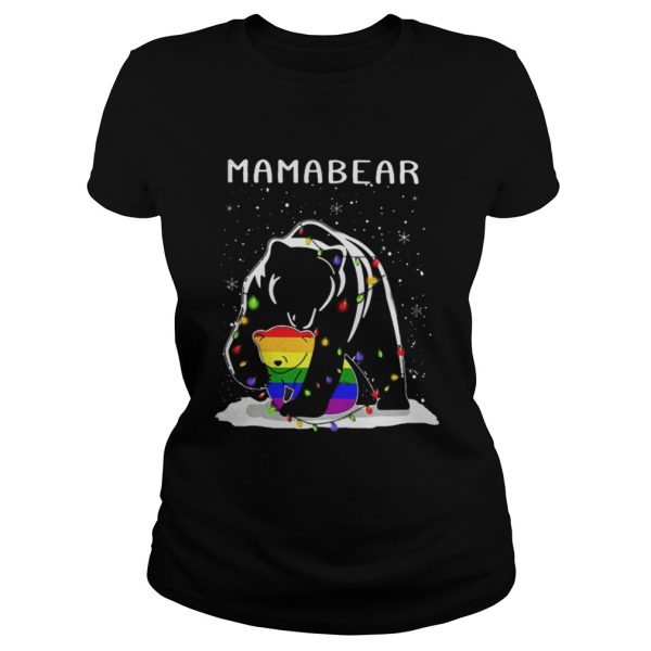 Mama Bear hugs LGBT son Christmas shirt