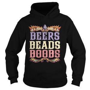 Mardi Gras Beers Beads Boobs Funny Party T Shirt 1