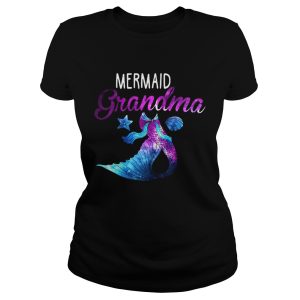 Mermaid Grandma Squad Birthday Party Colorful T shirt 1