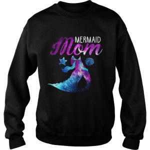 Mermaid Mom Squad Birthday Party Colorful T shirt 2