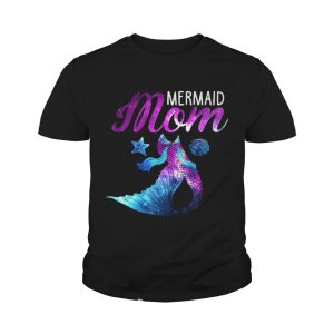 Mermaid Mom Squad Birthday Party Colorful T shirt 3