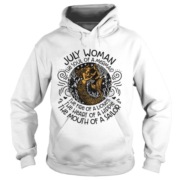 Mermaid with harp July woman the soul of mermaid the fire of a lioness shirt