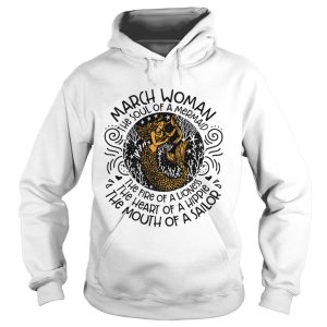 Mermaid with harp March woman the soul of mermaid the fire of a lioness shirt 1
