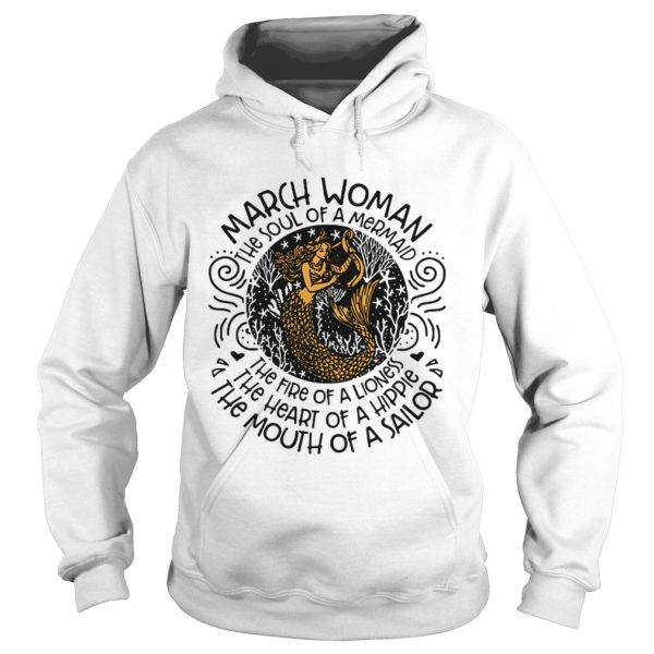 Mermaid with harp March woman the soul of mermaid the fire of a lioness shirt