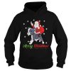 Merry Christmas Santa Claus Riding Boston Terrier tshirt