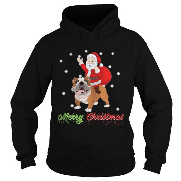 Merry Christmas Santa Claus Riding Bulldog Sweatshirt