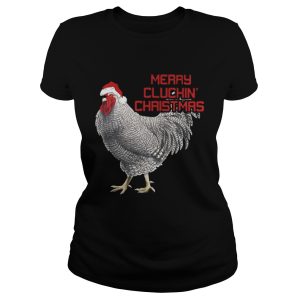 Merry Cluckin' Christmas Chicken Santa's Hat shirt 2