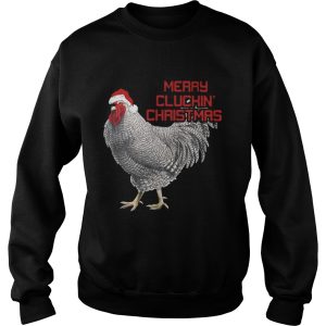 Merry Cluckin' Christmas Chicken Santa's Hat shirt 3