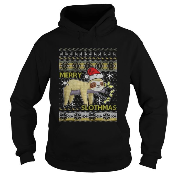 Merry Slothmas christmas hat shirt