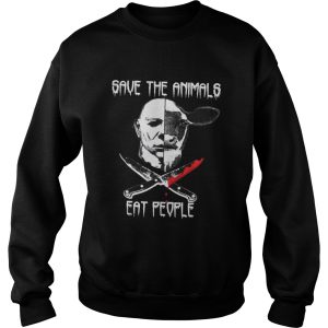 Michael Myers and Cow save the animals eat people shirt 3