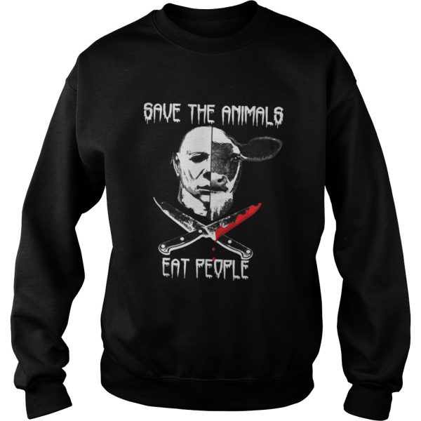 Michael Myers and Cow save the animals eat people shirt