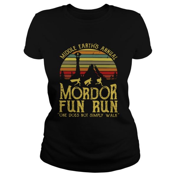 Middle earths annual Mordor fun run one does not simply walk shirt