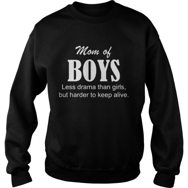 Mom Of Boys Less Drama Than Girls But Harder To Keep Alive Shirt