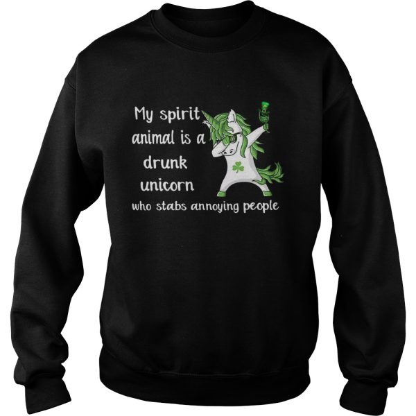 My spirit animal is a drunk unicorn who stabs annoying people shirt