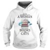 Never Underestimate A Woman Who Loves Books And Cats Shirt