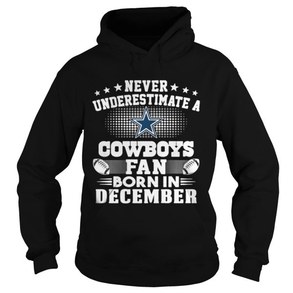 Never Underestimate a Cowboys fan born in December shirt