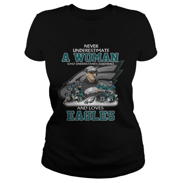 Never Underestimate a Woman Who Understands Football And Loves Eagles T-shirt