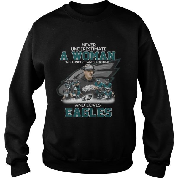 Never Underestimate a Woman Who Understands Football And Loves Eagles T-shirt