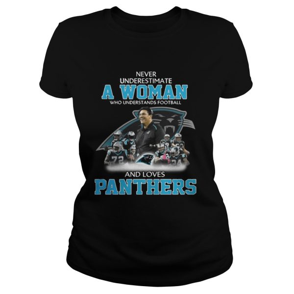 Never Underestimate a Woman Who Understands Football And Loves Panthers T-shirt