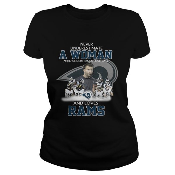 Never Underestimate a Woman Who Understands Football And Loves Rams T-shirt