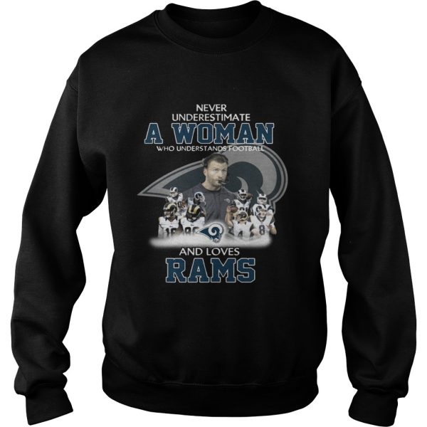 Never Underestimate a Woman Who Understands Football And Loves Rams T-shirt