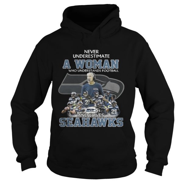 Never Underestimate a Woman Who Understands Football And Loves Seahawks T-shirt