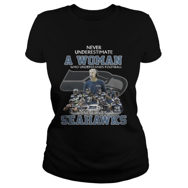 Never Underestimate a Woman Who Understands Football And Loves Seahawks T-shirt