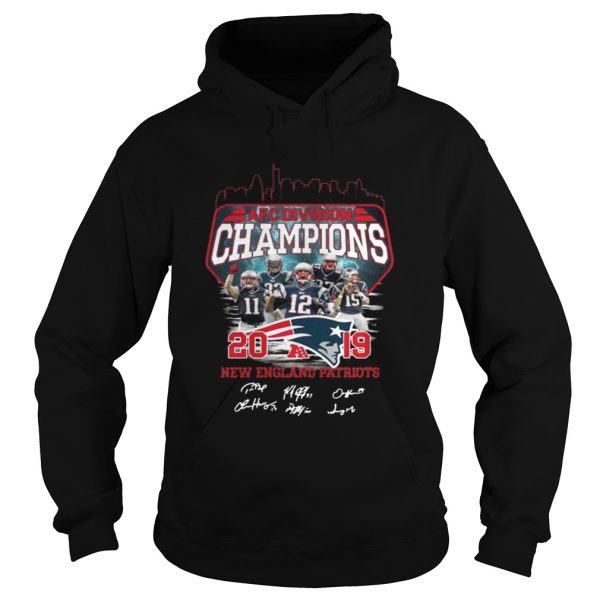 New England Patriots 2019 Afc Division Champions With Signature Shirt