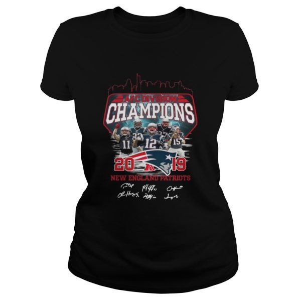 New England Patriots 2019 Afc Division Champions With Signature Shirt