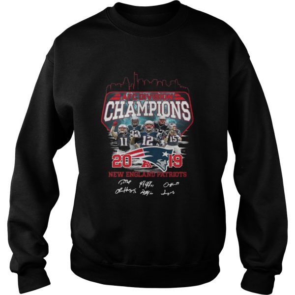 New England Patriots 2019 Afc Division Champions With Signature Shirt