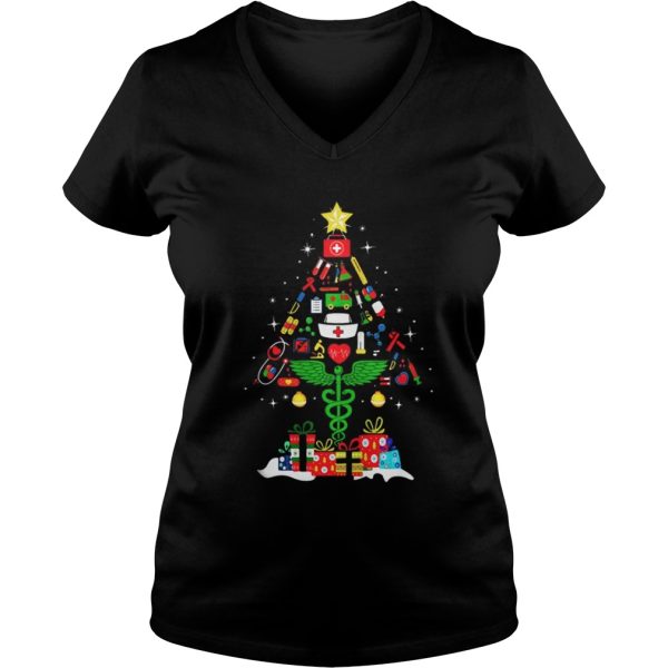 Nurse Christmas tree and gift shirt