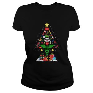 Nurse Christmas tree and gift shirt 3