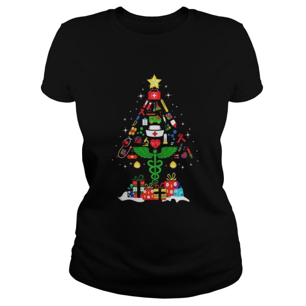 Nurse Christmas tree and gift shirt