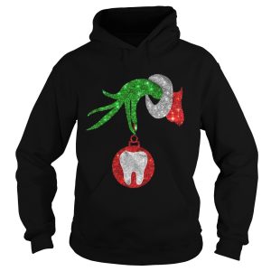 Nurse Grinch hand holding clinic dental ornament shirt 1