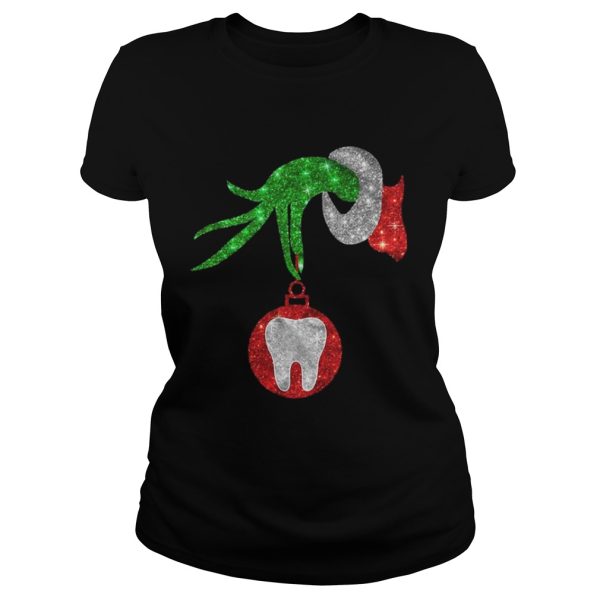 Nurse Grinch hand holding clinic dental ornament shirt