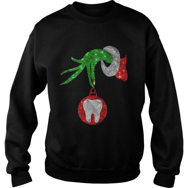 Nurse Grinch hand holding clinic dental ornament shirt