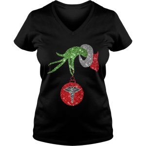 Nurse Grinch hand holding medical ornament shirt 2