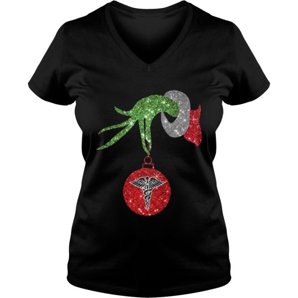 Nurse Grinch hand holding medical ornament shirt