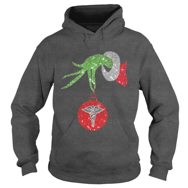 Nurse Grinch hand holding medical ornament shirt