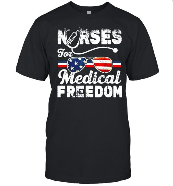 Nurses for medical freedom glasses American flag shirt